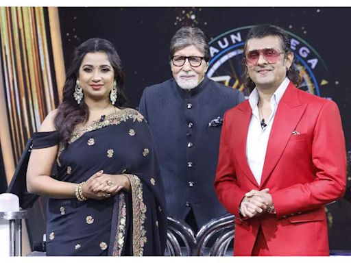 Kaun Banega Crorepati 16: Shreya Ghoshal makes her debut with Sonu Nigam on the show; Big B encourages her saying, “If you ever feel stuck, look at Sonu” - Times of India