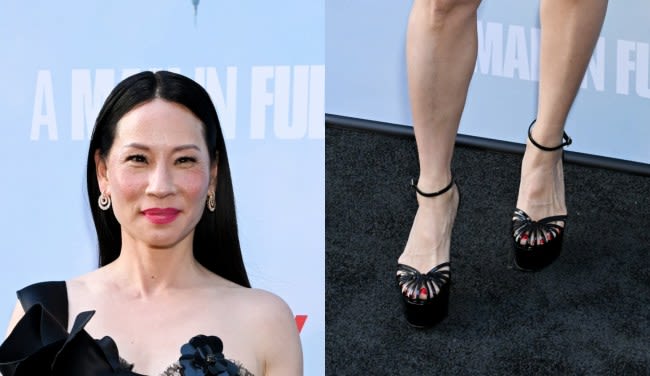 Lucy Liu Soars in Strappy Aleví Milano Platforms at ‘A Man in Full’ Screening