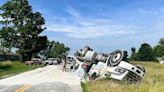 Overturned concrete truck shuts down roadway near Bullitt-Spencer Co. line