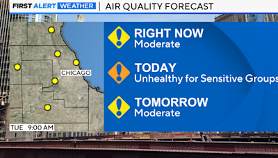 Hazy skies for Chicago brought on by smoke from Canadian wildfires