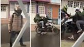 [Video] Violento robo (con disparos) en barrio de Bogotá: 4 ladrones se montaron a una moto