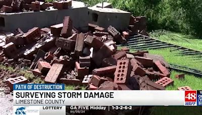 Storm damage in Limestone County's Brigadoon community