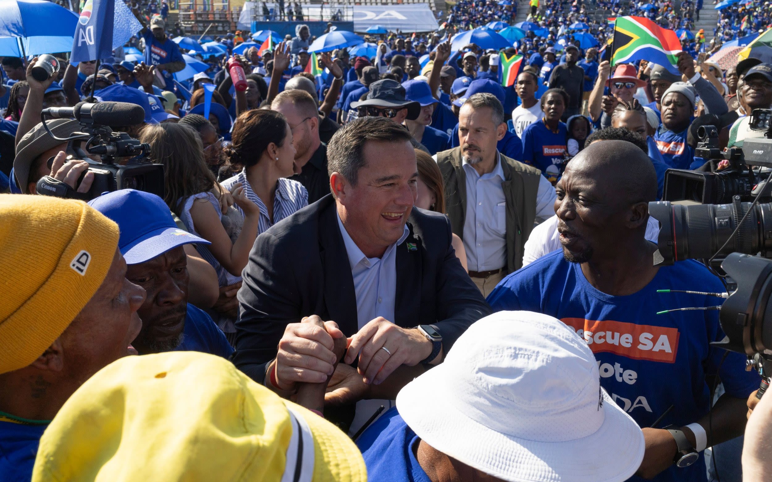 White-led opposition pledges to ‘rescue South Africa’ in watershed election