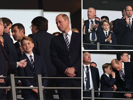 Smiling Prince George attends Euro 2024 final with Prince William as England face off against Spain