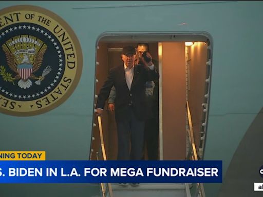 President Biden arrives in LA ahead of star-studded, high-dollar fundraiser in downtown