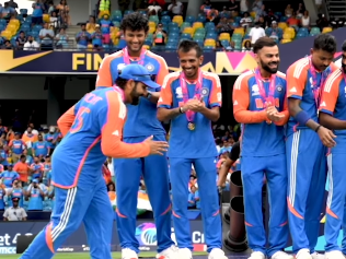 Video: Rohit Sharma Struts Like WWE Superstar Ric Flair To Collect T20 World Cup Trophy