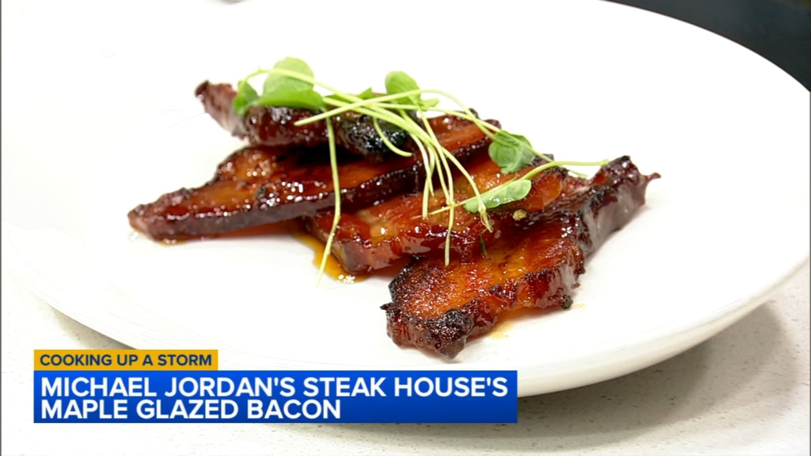 Michael Jordan's Steak House shares maple-glazed bacon recipe on Cooking up a Storm