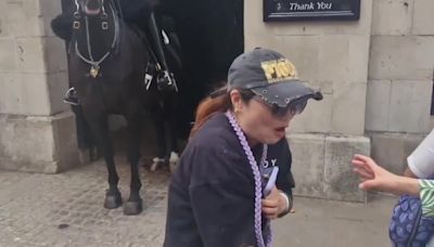 Un turista recibe un mordisco de un caballo de la Guardia Real en Londres - MarcaTV