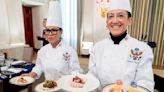 Red, white, blue theme for French White House state dinner