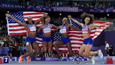 McLaughlin-Levrone and Thomas lead US to relay win, giving Americans 34th medal at Olympic track