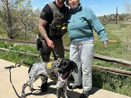 Watch as police dog finds missing 85-year-old hiker clinging to tree in Colorado ravine