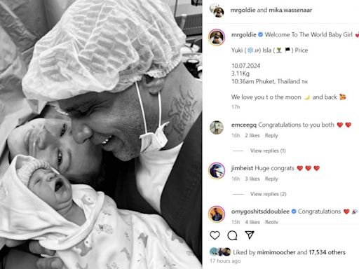 'We love you to the moon and back!' DJ Goldie is a dad for 6th time
