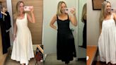 I tried on similar dresses at Gap, Old Navy, and Banana Republic. The most expensive one was the most disappointing.