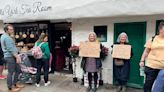 York signs row: Supporters gather in Lady Row to show solidarity