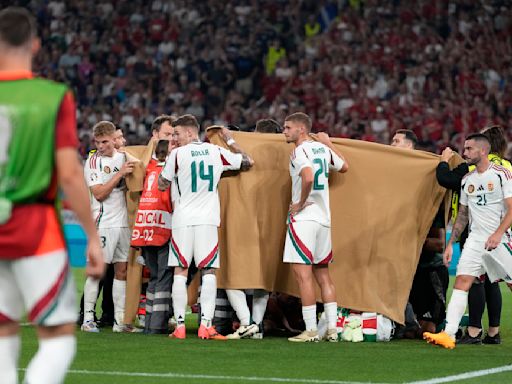 Hungary forward Barnabás Varga in stable condition after serious-looking injury against Scotland