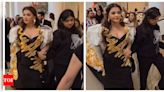 Aaradhya Bachchan SPOTTED helping injured mom Aishwarya Rai Bachchan make her way to Cannes red carpet - WATCH | - Times of India