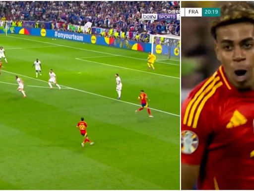 Lamine Yamal has just scored the best goal of Euro 2024 for Spain vs France