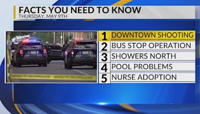 KRQE Newsfeed: Downtown shooting, Bus stop operation, Showers up north, Pool problems, Nurse adoption