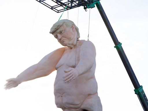 Mystery after 6,000-pound nude Trump statue vanishes from Vegas road days after being erected