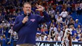 KU Jayhawks coach Bill Self reacts to the first day of men’s basketball boot camp
