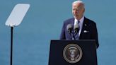 Biden hails cliff-climbing defenders of democracy, swipes at Putin in Pointe du Hoc speech