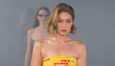 Gigi Hadid Recreates Kim Kardashian’s Taped-Up Look At Vetements PFW Show