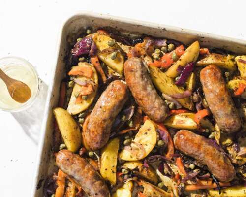 Roast Italian sausages over potatoes and peppers is flavorful and filling | Times News Online