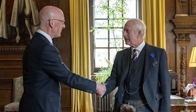 King pictured with Scotland’s First Minister at Holyroodhouse on eve of election