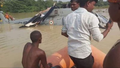 IAF Helicopter Makes Precautionary Landing During Flood Relief Operations In Bihar