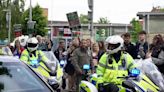 Pro-Palestine protesters block Rishi Sunak's chauffeur during visit