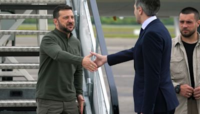 Harris and Zelensky embrace as Ukrainian president lands in Ireland