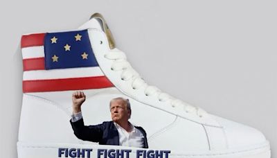 Trump sneakers with iconic photo of his bloody face and fist raised after shooting go on sale for $299