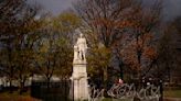 Crews remove box covering Columbus statue in Philadelphia