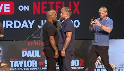 Mike Tyson and Jake Paul face off at first press conference in New York
