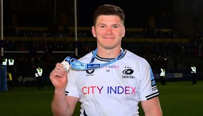 Bath 12-15 Saracens: Owen Farrell scores a late penalty to send visitors up to second in the race for play-offs... as England head coach Steve Borthwick watches on