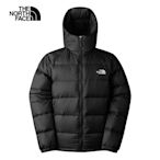 【The North Face 官方旗艦】北面男款黑色舒適保暖連帽羽絨外套｜7W7GJK3