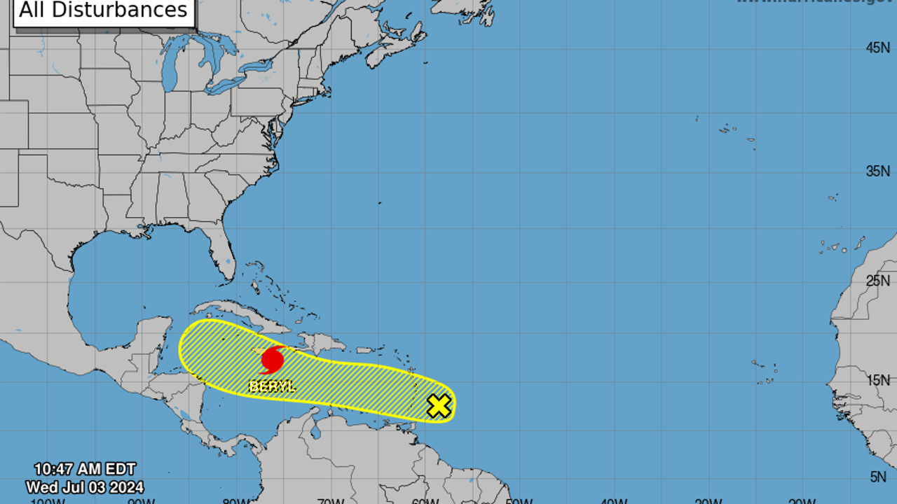 Hurricane Beryl not alone in Atlantic; NHC monitoring 3 tropical waves