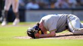 Brewers reliever Varland hit on jaw by Machado line drive
