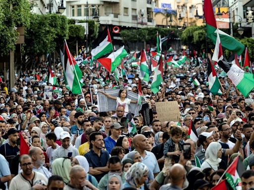 Moroccans march in pro-Palestinian rally