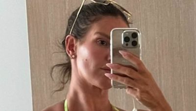 Rebekah Vardy flaunts her incredible figure in neon bikini in Marbella