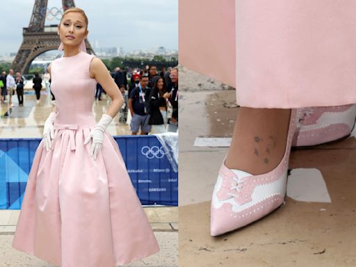 Ariana Grande Pops in Pink Thom Browne Gown and Brogue-Style Heels at Paris Olympics 2024 Opening Ceremony