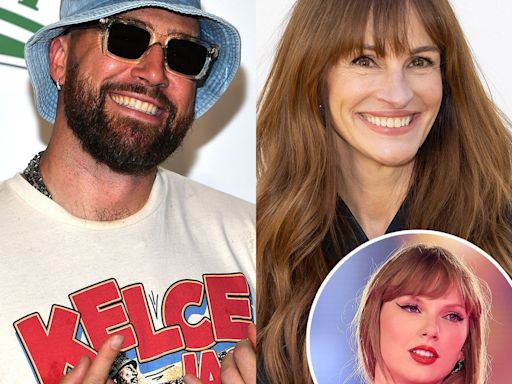 Travis Kelce Joined by Julia Roberts at Taylor Swift's Third Dublin Eras Tour Show - E! Online