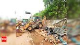 GMDA demolition drive clears illegal encroachments in Gurgaon's sector 4 | Gurgaon News - Times of India
