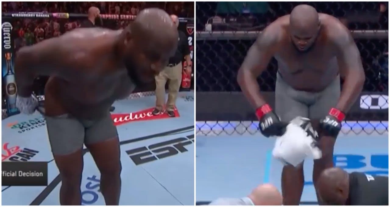 Derrick Lewis produced ice-cold celebration after KO'ing opponent - then mooned the crowd