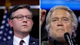 Steve Bannon accuses Mike Johnson of "conspiracy" to take down Trump