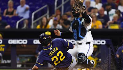 Brewers' Christian Yelich Steals Home After Catching Marlins Off Guard