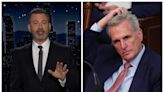 Jimmy Kimmel roasts Kevin McCarthy for blaming House speaker chaos on Democrats