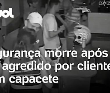 Segurança morre após ser agredido por cliente com capacete em São Vicente; vídeo mostra agressão