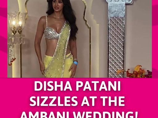 Disha Patani Steals the Spotlight at Ambani Wedding in Jaw-Dropping Saree! | Entertainment - Times of India Videos