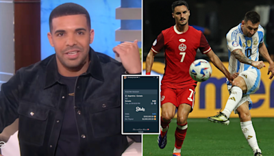 Drake has revealed the crazy bet he has placed on Canada vs Argentina at Copa America